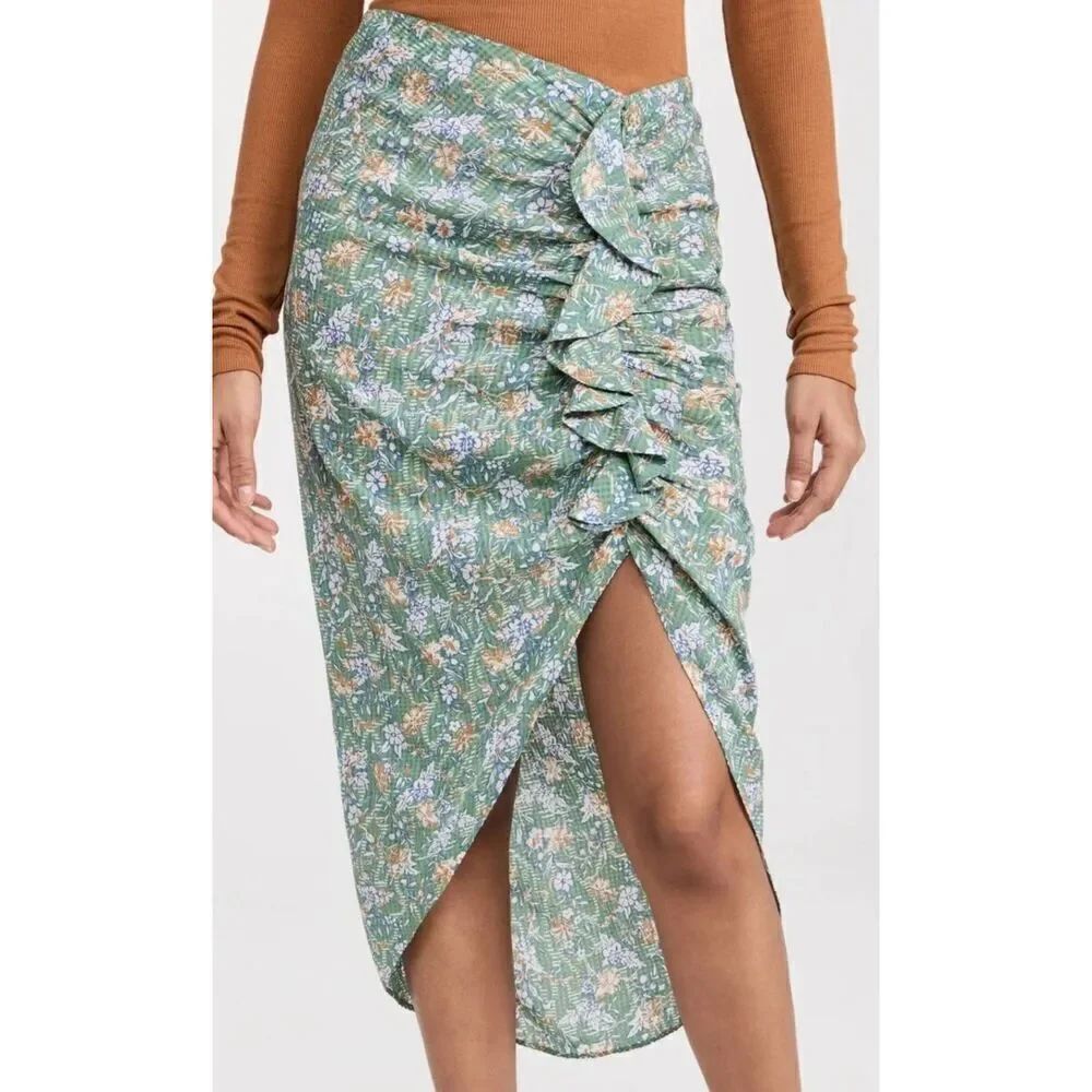 NWT VERONICA BEARD Hazel floral asymmetric midi skirt sz XL